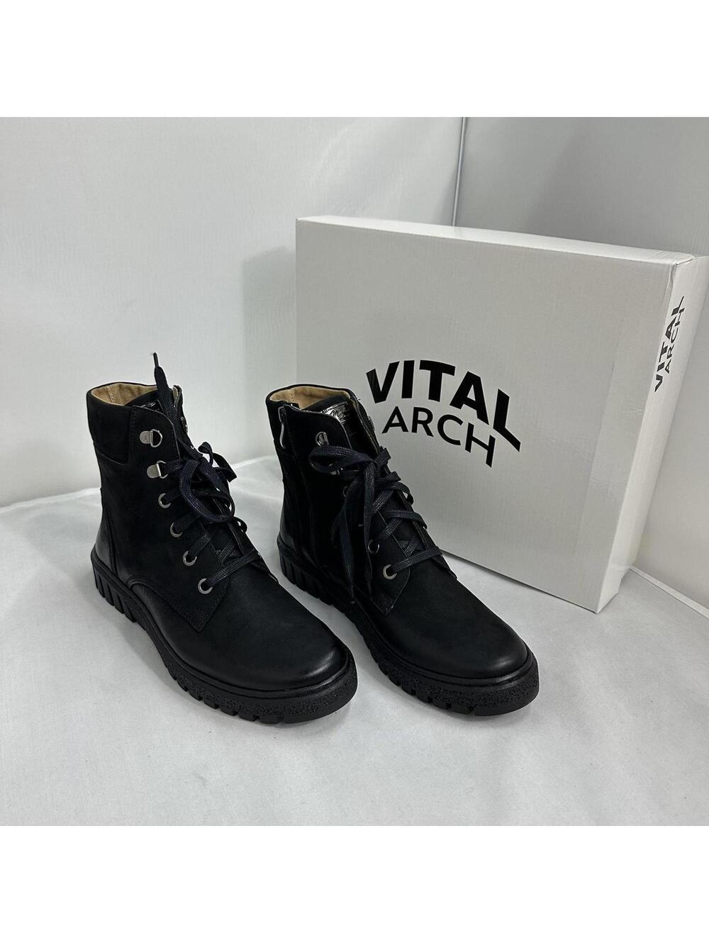 Vital Arch V-Italia Model 515 Black Lace-Up Ankle Boots Size 40